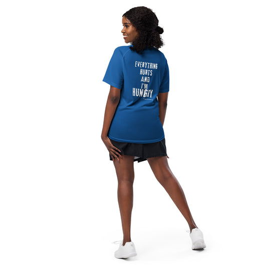 Everything Hurts And I'm Hungry Unisex sports jersey