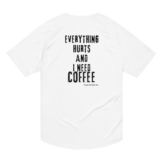 Everything Hurts And I need Coffee Unisex sports jersey