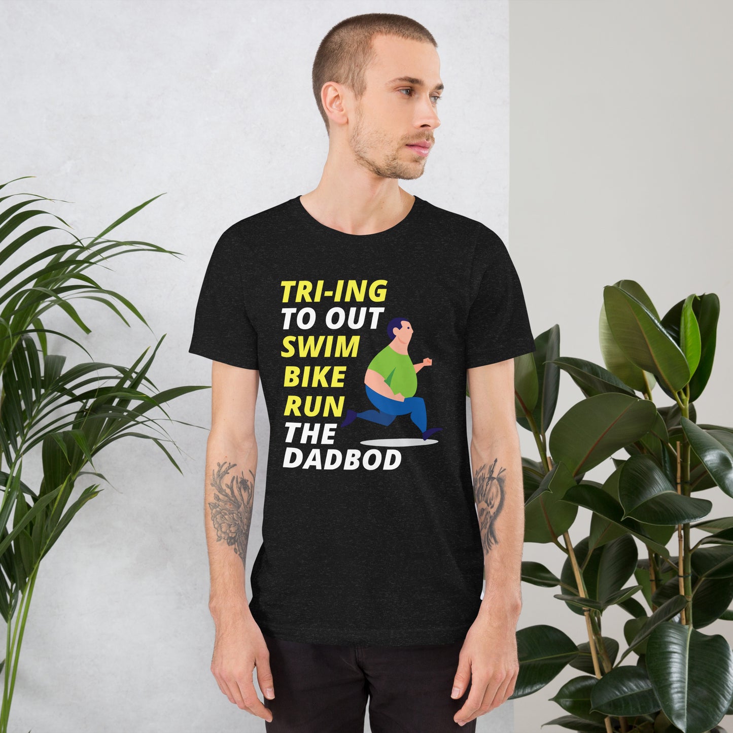 Tri-ing To Out Swim, Bike, Run The Dadbod Unisex t-shirt