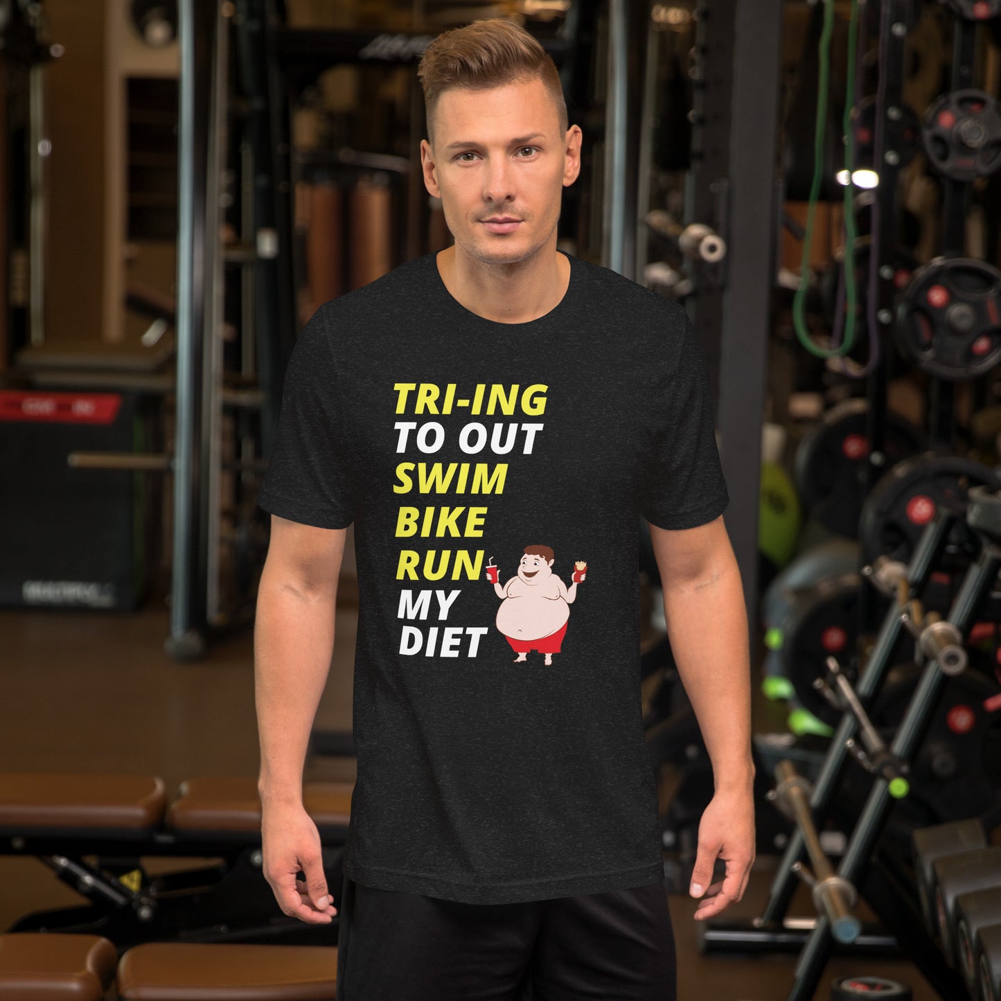 Tri-ing To Out Swim, Bike, Run My Diet Unisex t-shirt