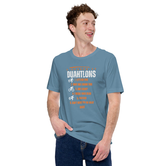 The 6 Stages Of Duathlons Unisex t-shirt